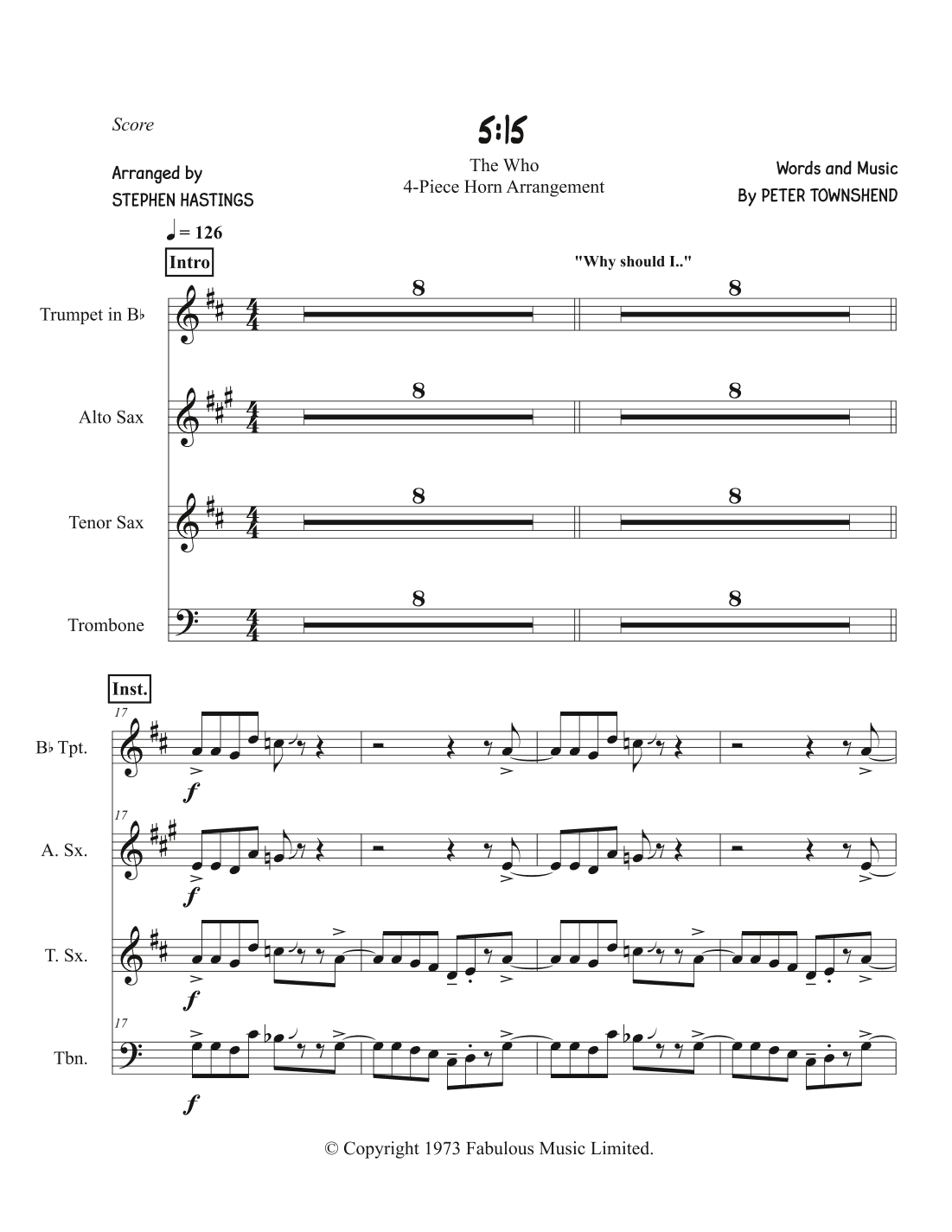 5:15 (arr. Stephen Hastings)