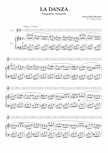 La Danza (Neapolitan Tarantella) for Oboe and Piano (arr. Diego Marani)