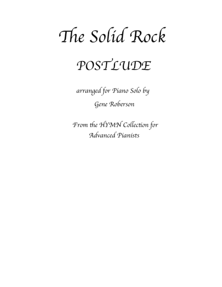 The Solid Rock  Advanced Piano  (Hymn Collection) (arr. Gene Roberson)