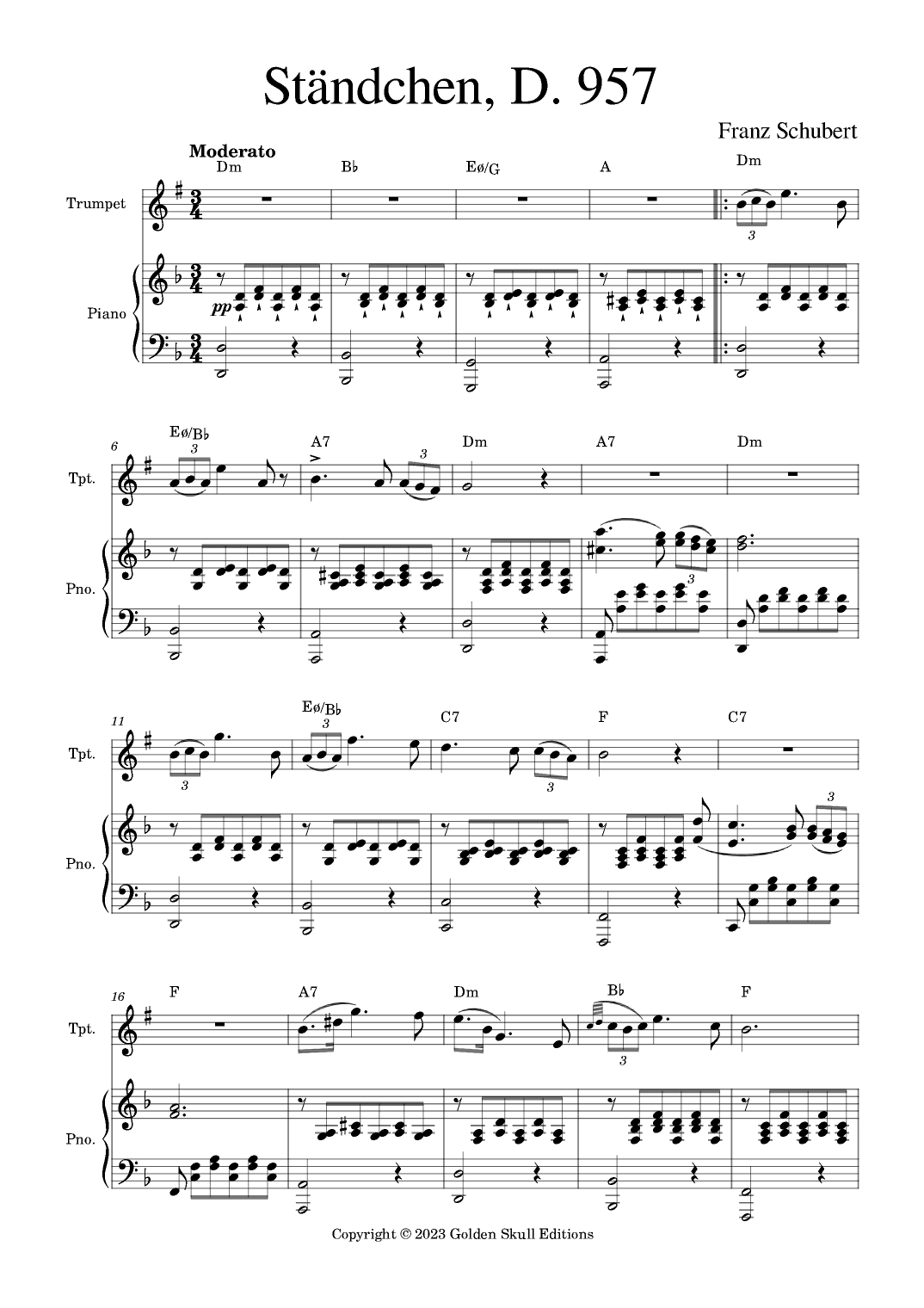 Ständchen (arr. Golden Skull Editions)