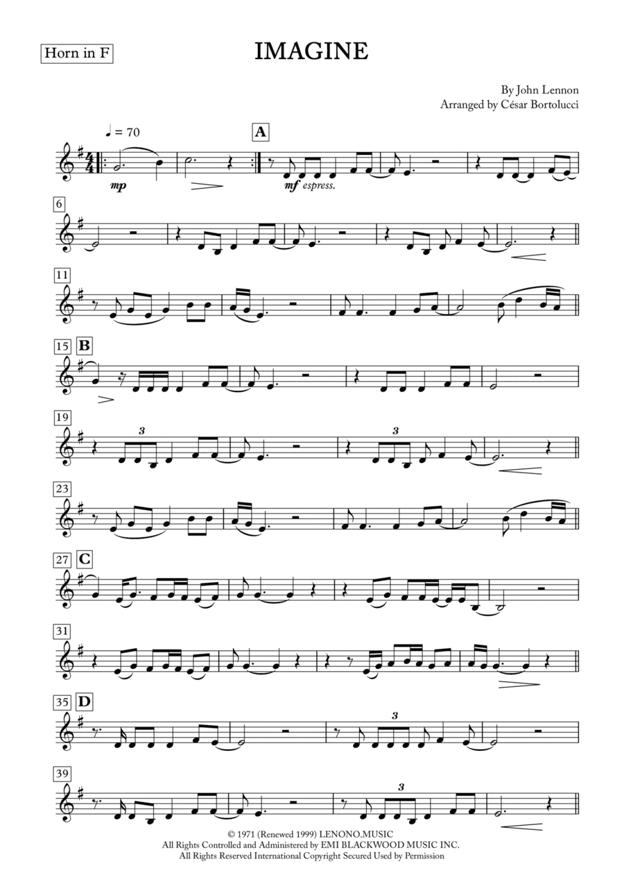 Imagine (arr. ACT Bortolucci)