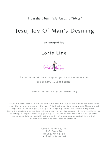 Jesu, Joy Of Man's Desiring (arr. Lorie Line)
