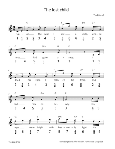 The lost Child (arr. songbooks.info)