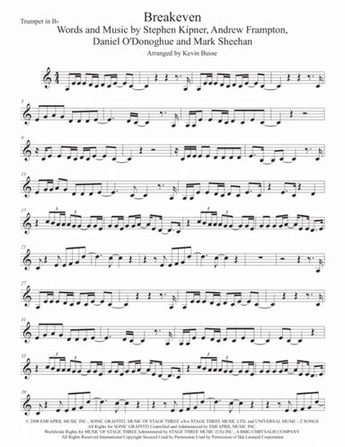 Breakeven (arr. Kevin Busse)