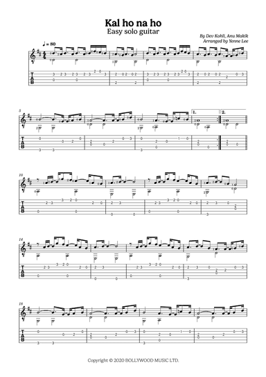 Kal Ho Na Ho (arr. Yenne Lee)