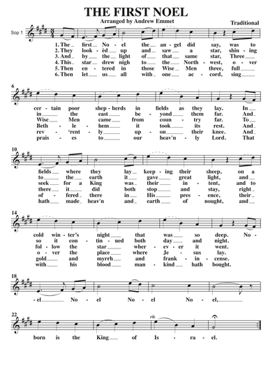 The First Noel A Cappella SSA (arr. Andrew Emmet)
