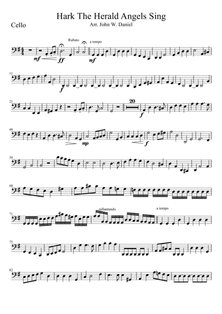Hark the Herald Angels Sing, Cello (arr. John W. Daniel)