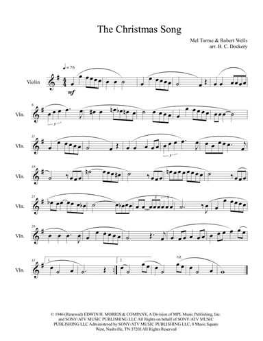 The Christmas Song (chestnuts Roasting On An Open Fire) (arr. B. C. Dockery)