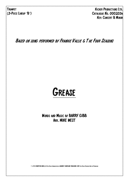 Grease (arr. Mike West)