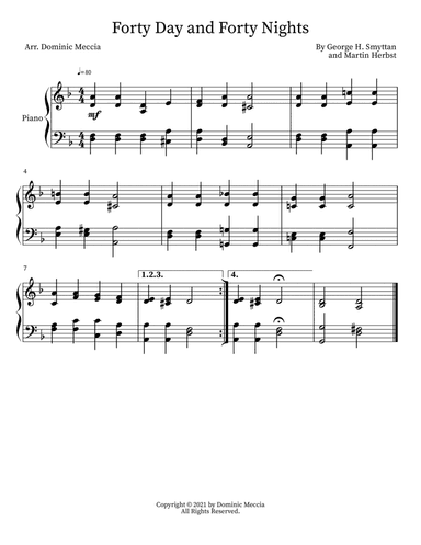 Forty Day and Forty Nights (arr. Dominic Meccia)