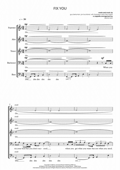 Fix You (arr. Derrick Kam)