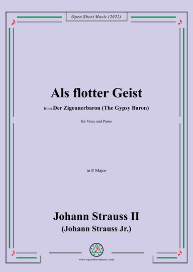 Johann Strauss II-Als flotter Geist,in E Major (arr. OSM Press)