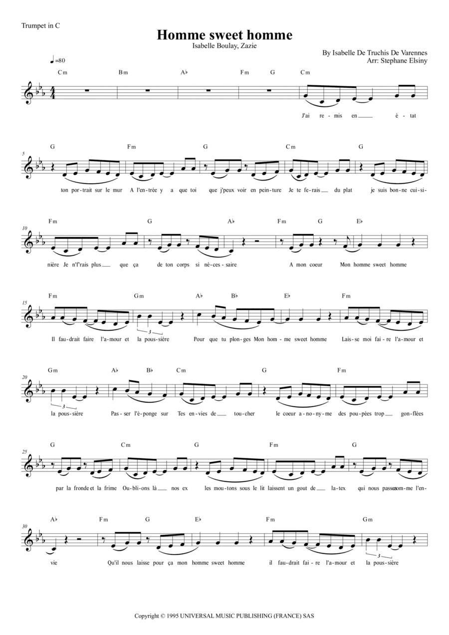 Homme Sweet Homme (arr. Stephane ELSINY)