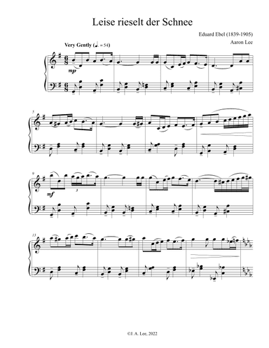 Liese rieselt der Schnee (for solo piano) (arr. Aaron Lee)