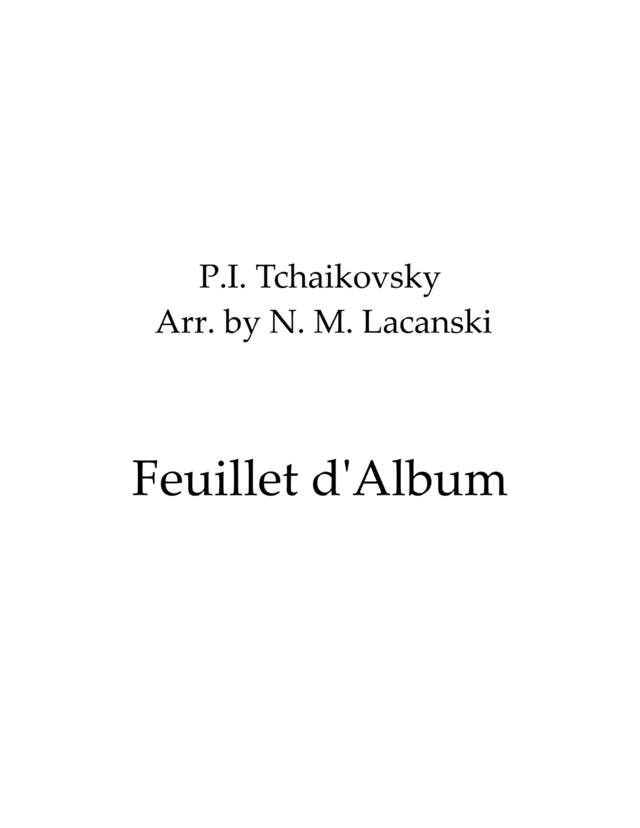 Feuillet d'Album (arr. Nick Lacanski)