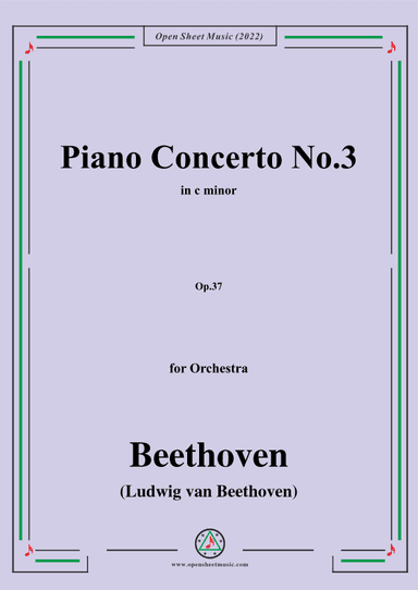 Beethoven-Piano Concerto No.3,in c minor,Op.37,for Orchestra (arr. OSM Press)