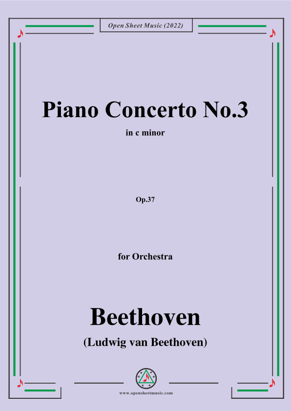 Beethoven-Piano Concerto No.3,in c minor,Op.37,for Orchestra (arr. OSM Press)