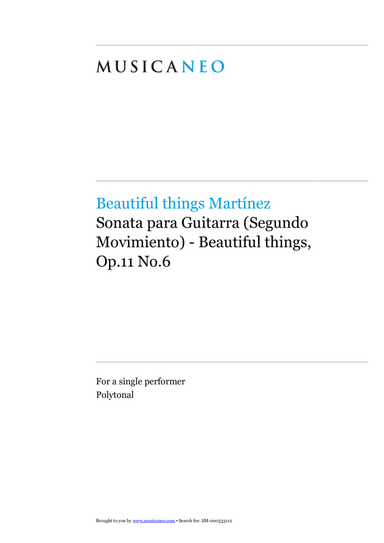 Sonata para Guitarra (Segundo Movimiento)-Beautiful things Op.11 No.6
