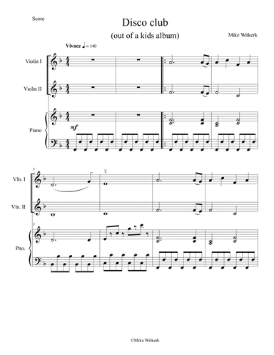 Mike Witkerk - Disco club (2 violin and piano)