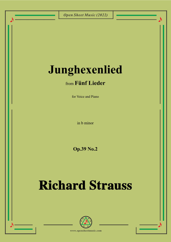 Richard Strauss-Junghexenlied,in b minor,Op.39 No.2 (arr. OSM Press)