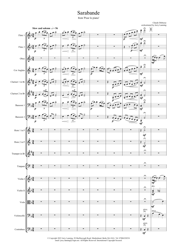 Sarabande from 'Pour le piano' (arr. Jerry Lanning)
