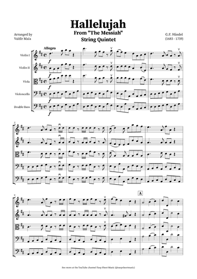 Hallelujah Chorus from Messiah - String Quintet (arr. Valdir Maia)