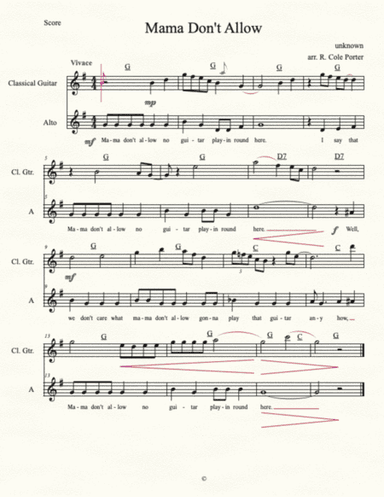 Mama Don't Allow (arr. R. Cole Porter)