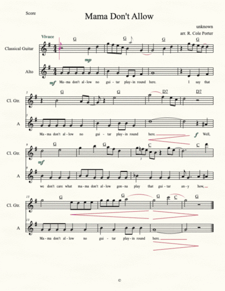 Mama Don't Allow (arr. R. Cole Porter)