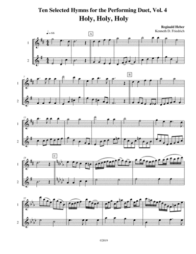 Ten Selected Hymns for the Performing Duet, Vol. 4 - flute and alto flute (arr. Kenneth D. Friedrich)