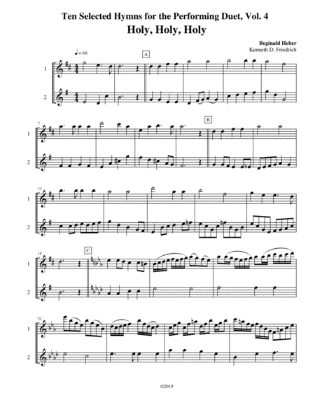 Ten Selected Hymns for the Performing Duet, Vol. 4 - flute and alto flute (arr. Kenneth D. Friedrich)