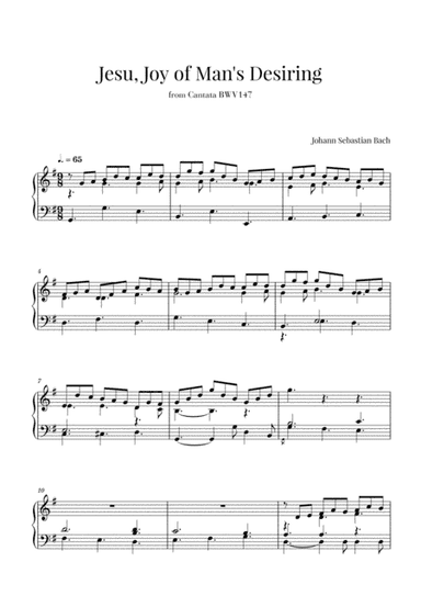 Bach - Jesu, Joy of Man's Desiring (Piano Solo) (arr. Cadenza Editions)
