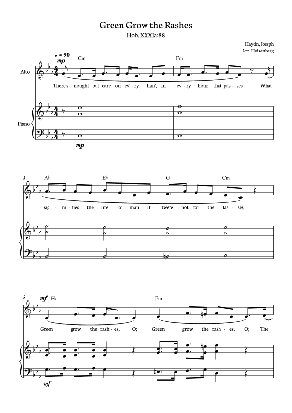 Green Grow The Rashes (arr. Heisenberg)