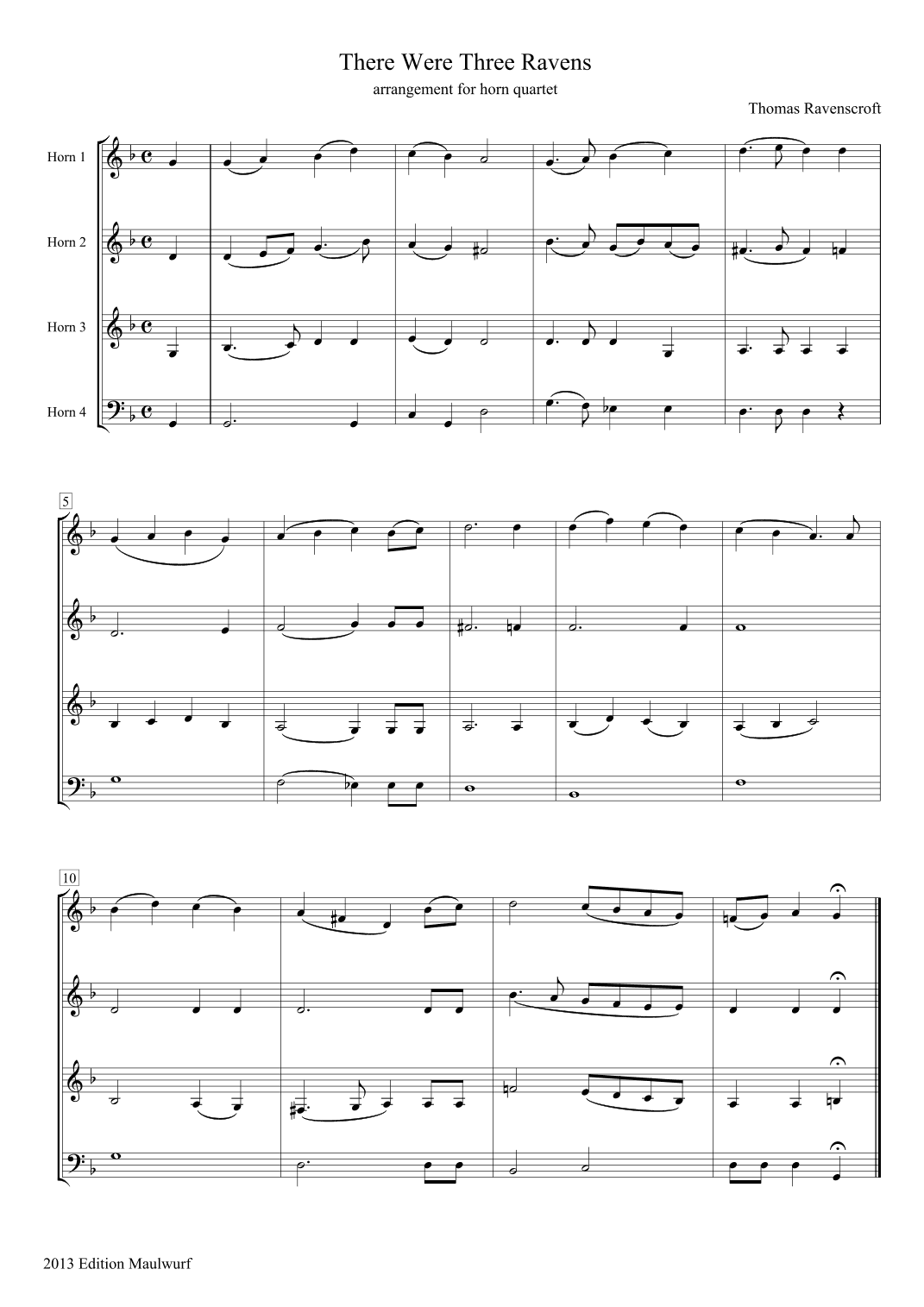 There Were Three Ravens (arr. Edition Maulwurf)