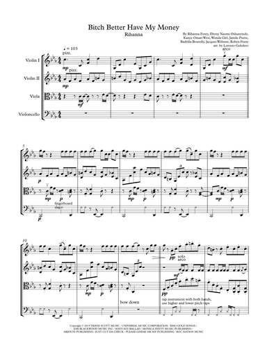 Bitch Better Have My Money (arr. Lorento Golofeev)