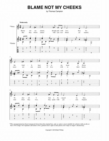 Blame Not My Cheeks (arr. Mark Phillips)