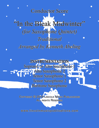 In the Bleak Midwinter (for Saxophone Quintet SATTB or AATTB) (arr. Kenneth Abeling)