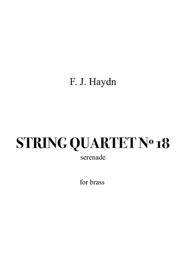STRING QUARTET Nº 18 - Haydn (arr. F. Zago)