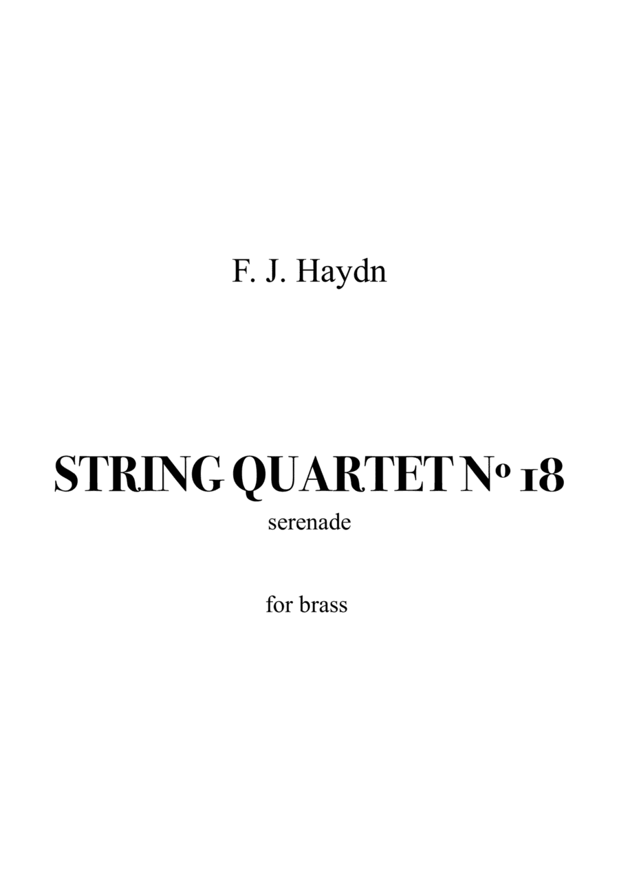 STRING QUARTET Nº 18 - Haydn (arr. F. Zago)