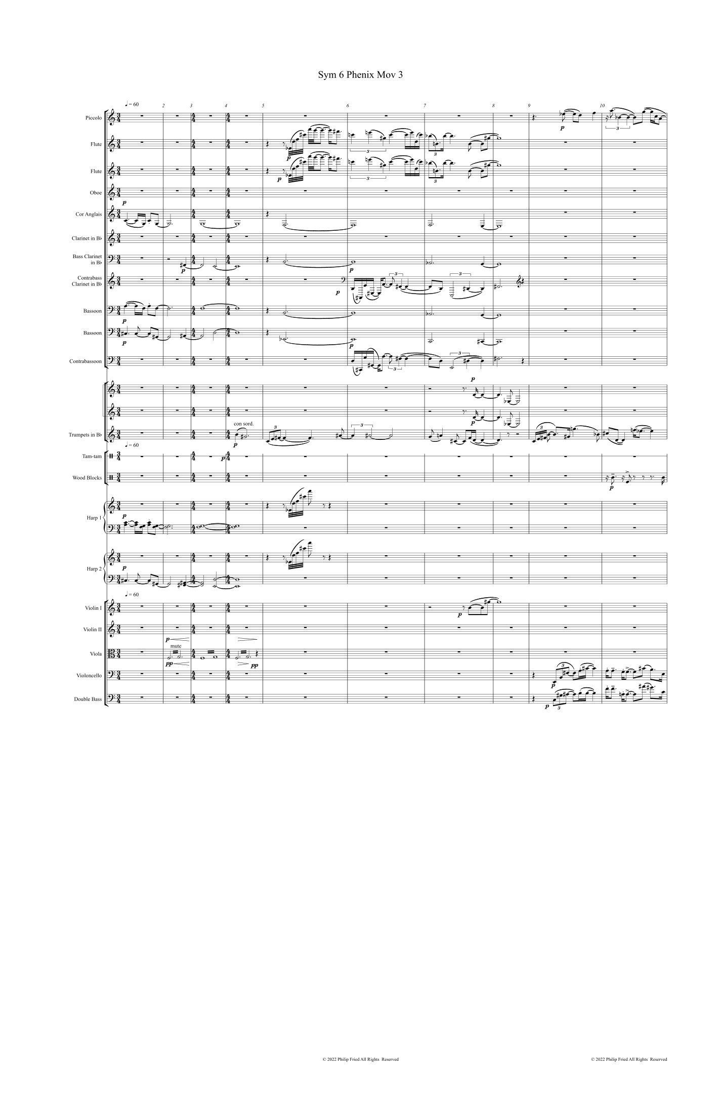 Symphony No. 6 Mov. 3 Phenix - Score Only