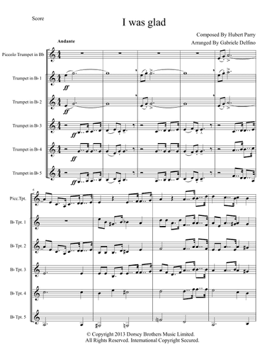 I Was Glad When They Said Unto Me (arr. Gabriele Delfino)