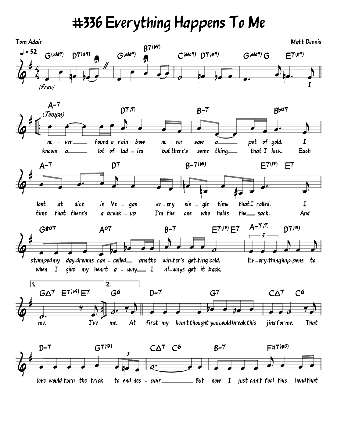 Everything Happens To Me (arr. John Fries)