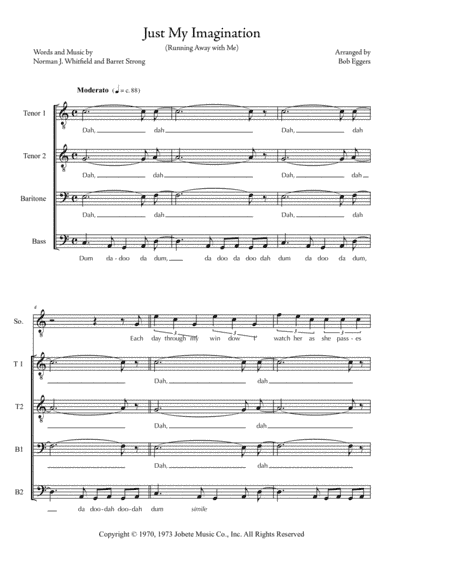 Just My Imagination (running Away With Me) (arr. Bob Eggers)