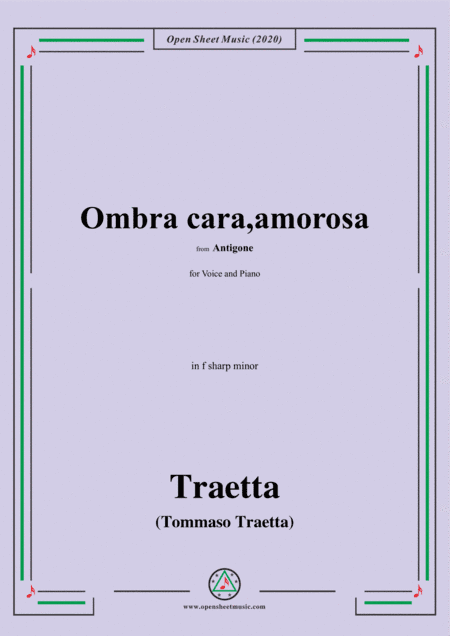 Traetta-Ombra cara,amorosa,in f sharp minor,for Voice and Piano (arr. MSM)