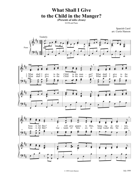 What Shall I Give to the Child in the Manger? (SATB) (arr. Curtis Hanson)