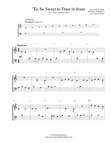 'Tis So Sweet to Trust in Jesus - for 2-octave handbell choir (arr. Samuel Stokes)