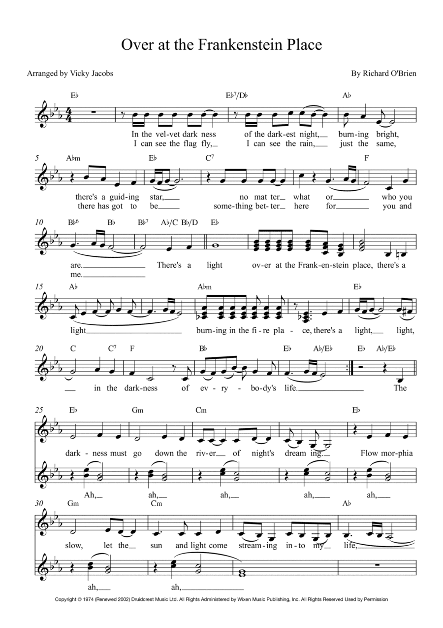 (there's A Light) Over At The Frankenstein Place (arr. Vicky Jacobs)