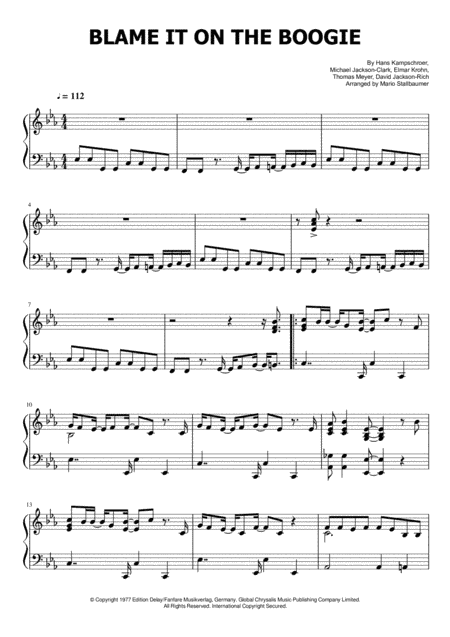 Blame It On The Boogie (arr. Mario Stallbaumer)
