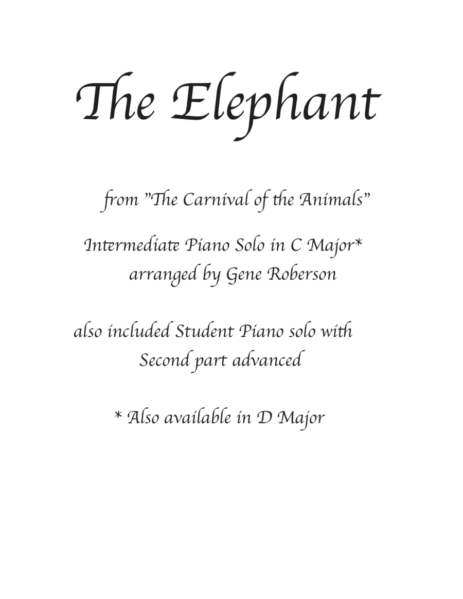The Elephant from Carnival of the Animals in C Major (arr. Gene Roberson)