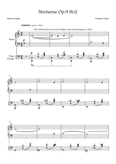 Nocturne Op.9 No2 (arr. Warren & Debby)
