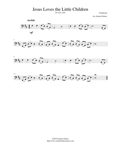 Jesus Loves the Little Children - for easy cello (arr. Samuel Stokes)